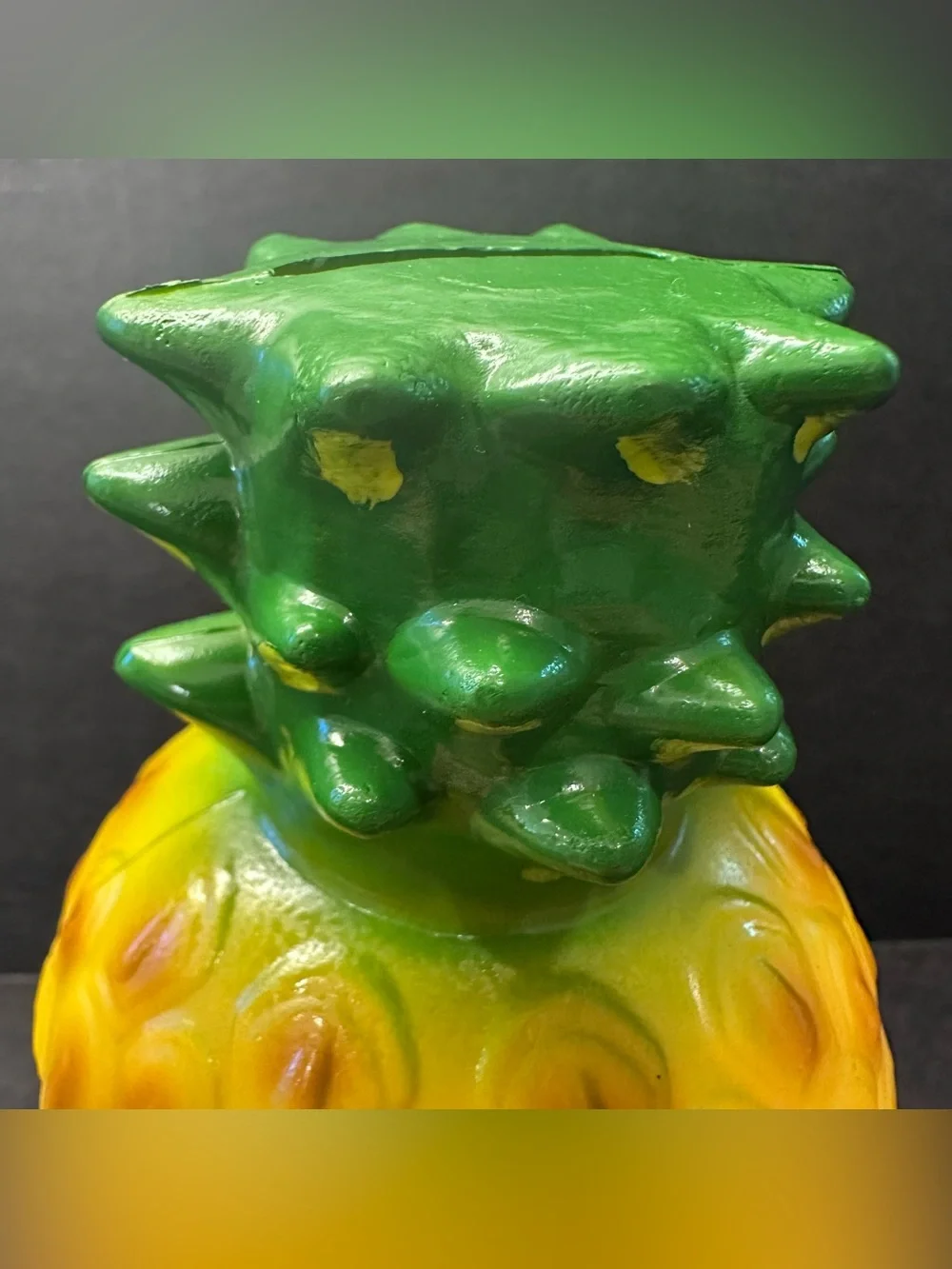 2 Vintage Pineapple Plastic Coin Bank Tumbler Cups Progressive Glass Tiki DIY
